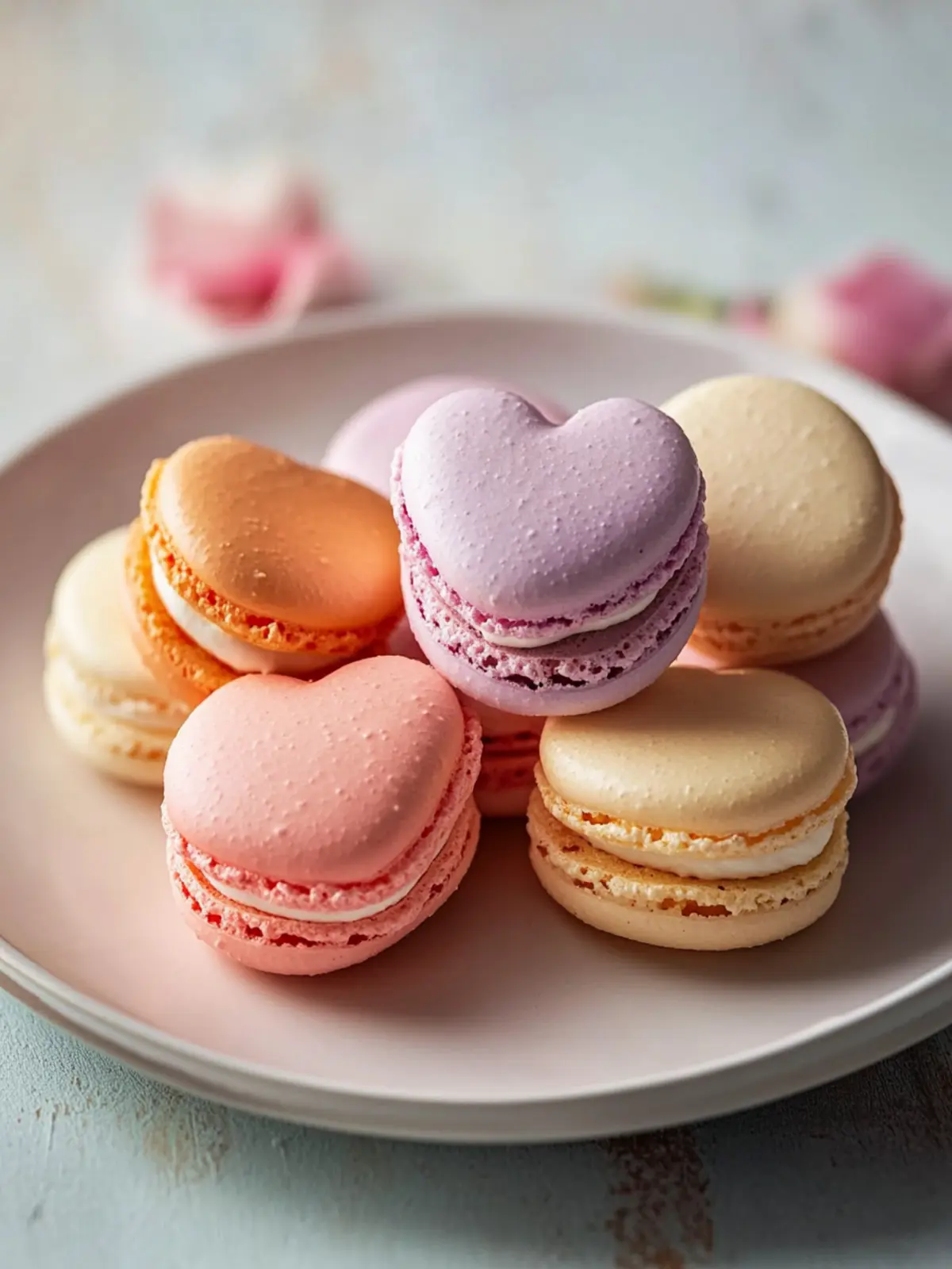 Delicious Heart-Shaped Macarons for Your Sweetest Moments 4 Heart-Shaped Macarons