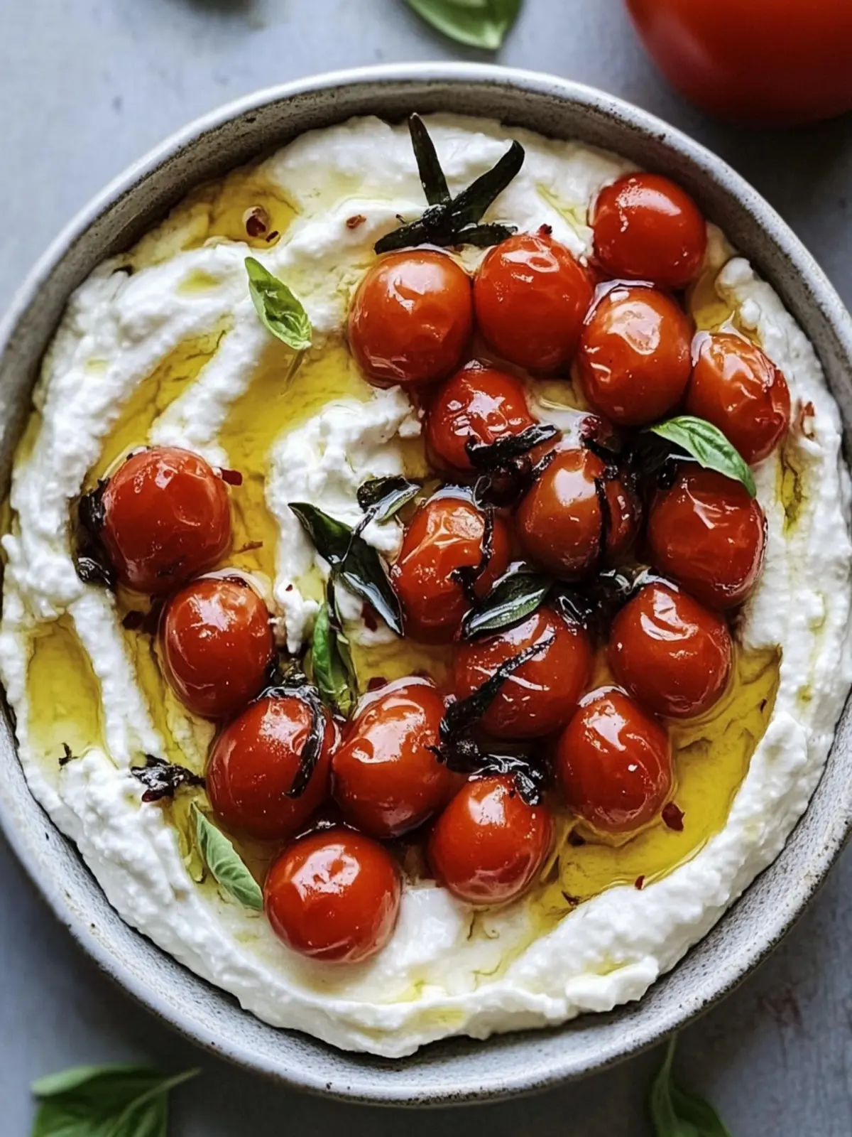 Fool-Proof Whipped Feta Dip with Mind-Blowing Burst Cherry Tomatoes