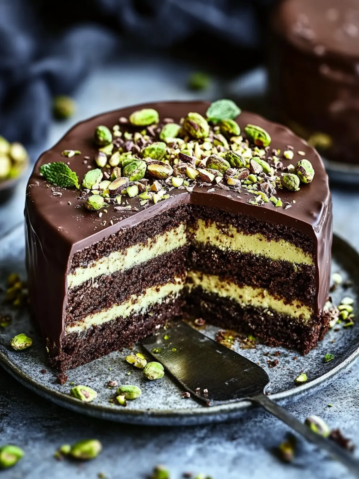 Dubai Chocolate Pistachio Bar Cake