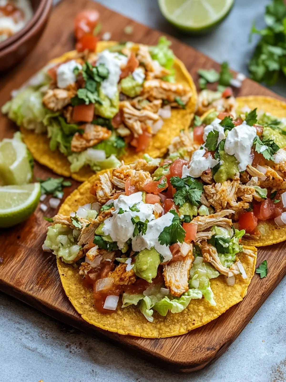 Delicious Chicken Tostadas: A Quick Flavor Party at Home 3 Chicken Tostadas