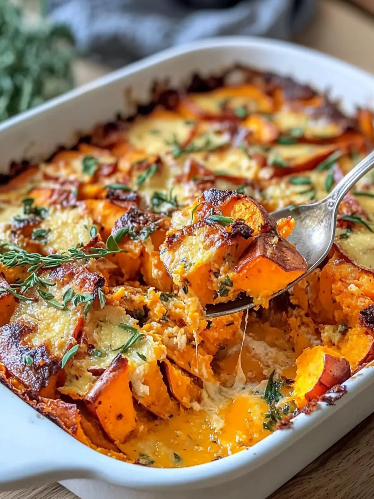 Homemade Garlic Butter Sweet Potato Bake