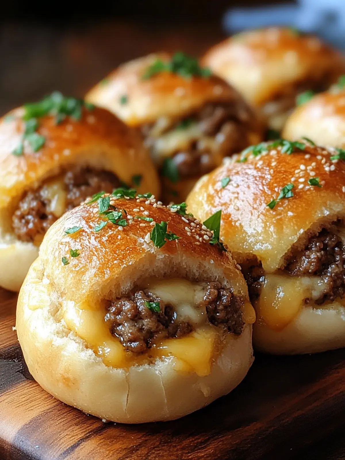Garlic Parmesan Cheeseburger Bombs