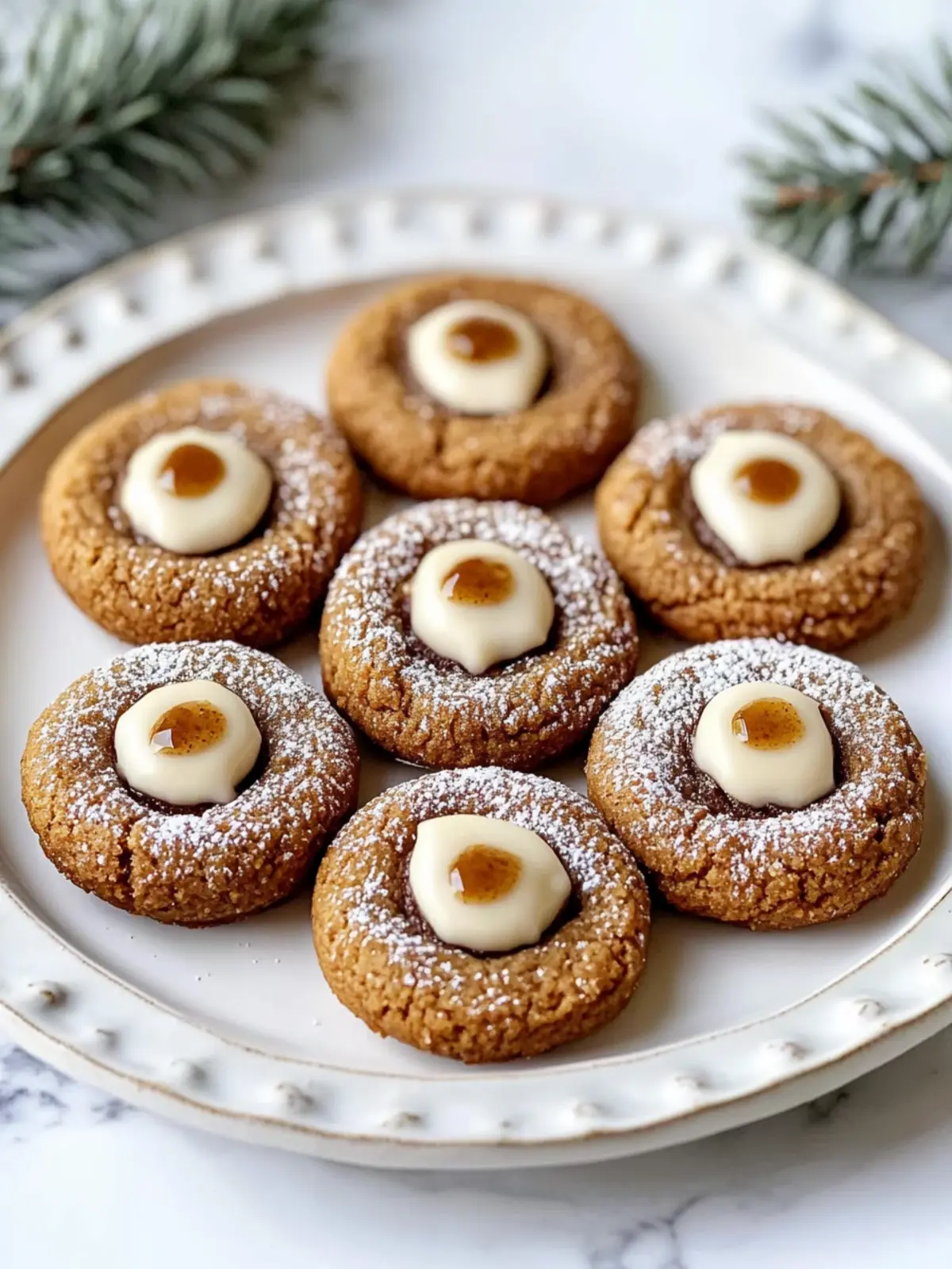 Keto Gingerbread Thumbprint Cookies