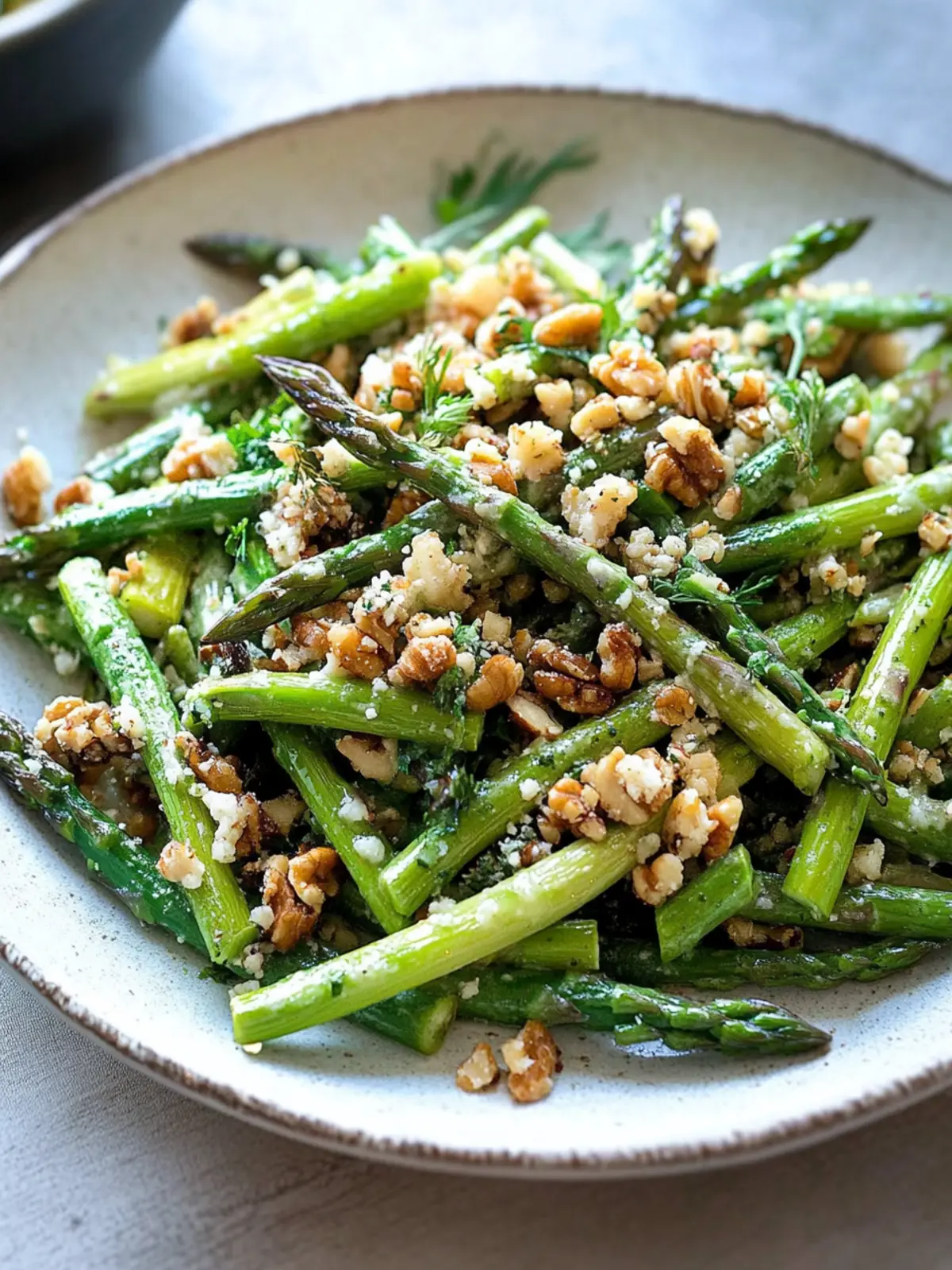 Raw Asparagus Salad with Walnuts & Parmesan