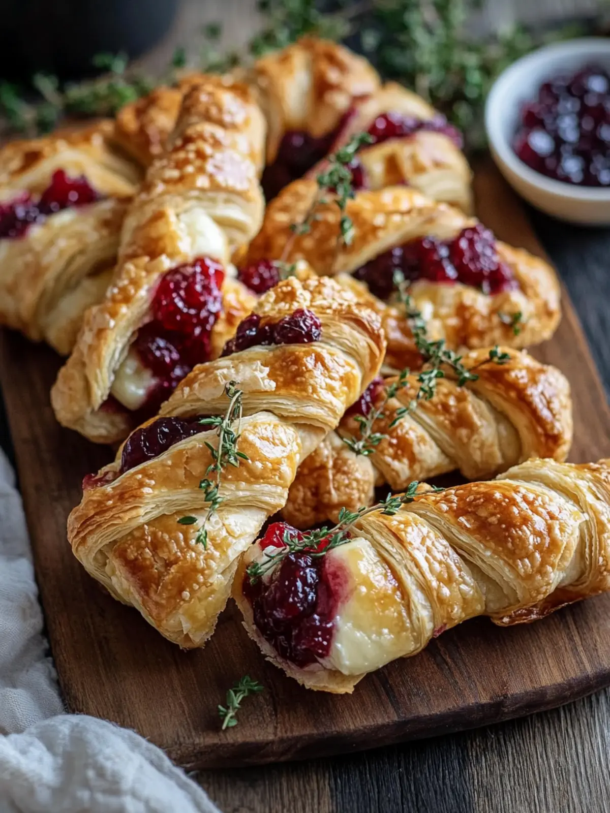 Savory Cranberry Brie & Thyme Puff Pastry Twists to Wow Guests 4 Cranberry Brie & Thyme Puff Pastry Twists