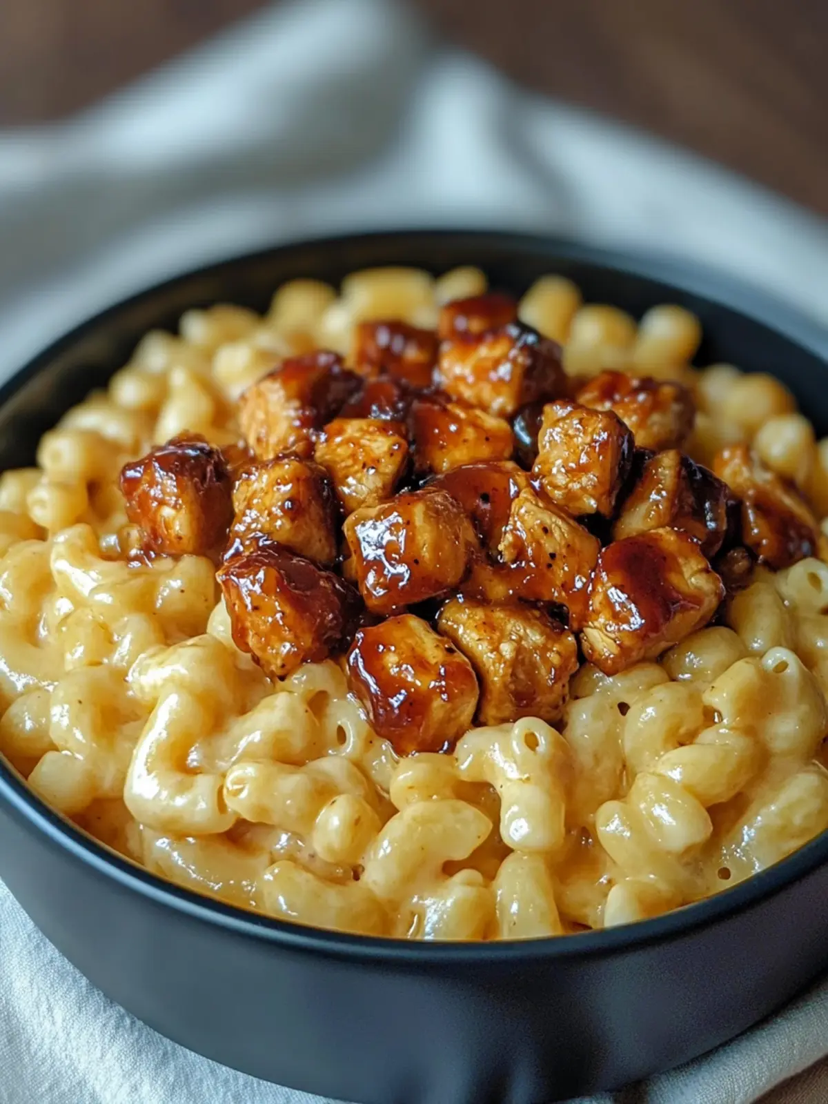 High-Protein Honey BBQ Chicken Mac & Cheese