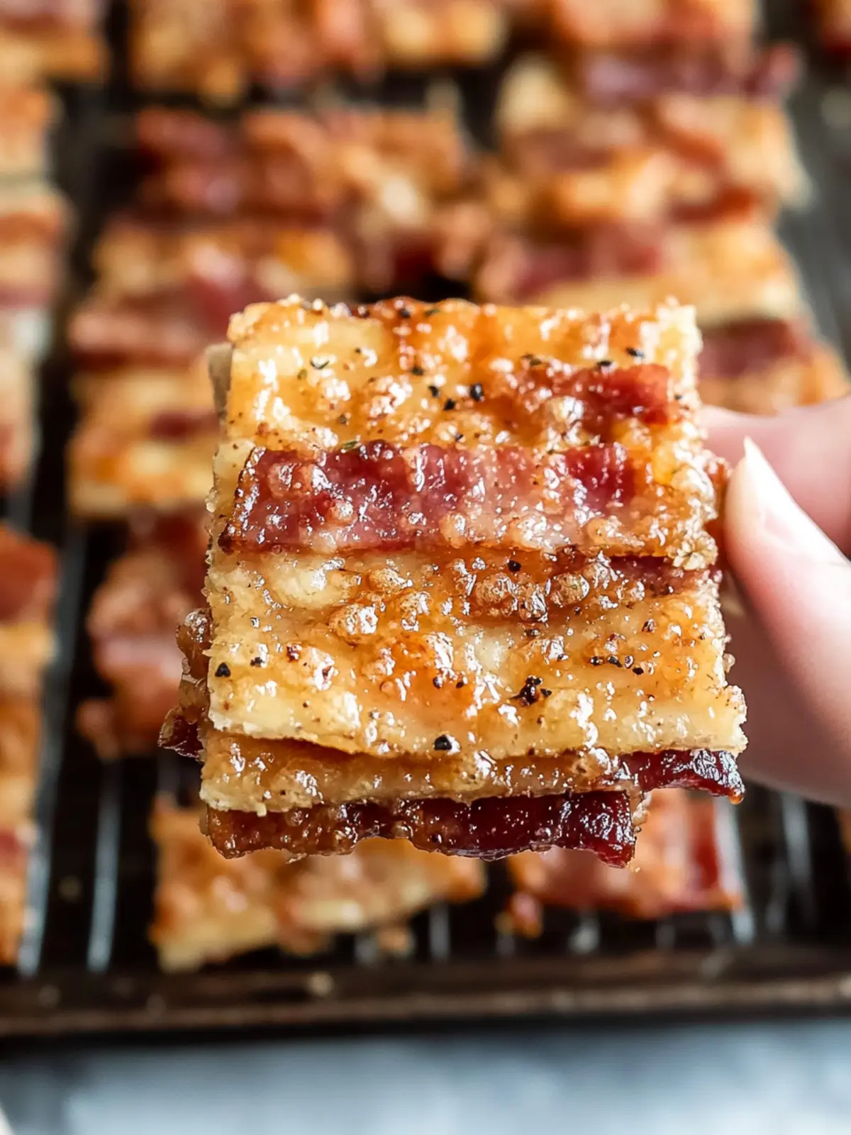 Parmesan Candied Bacon Crackers
