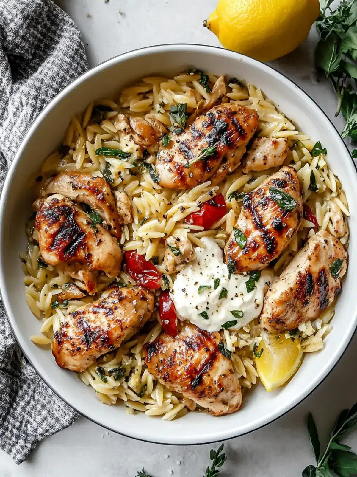 Lemon-Feta Chicken and Orzo