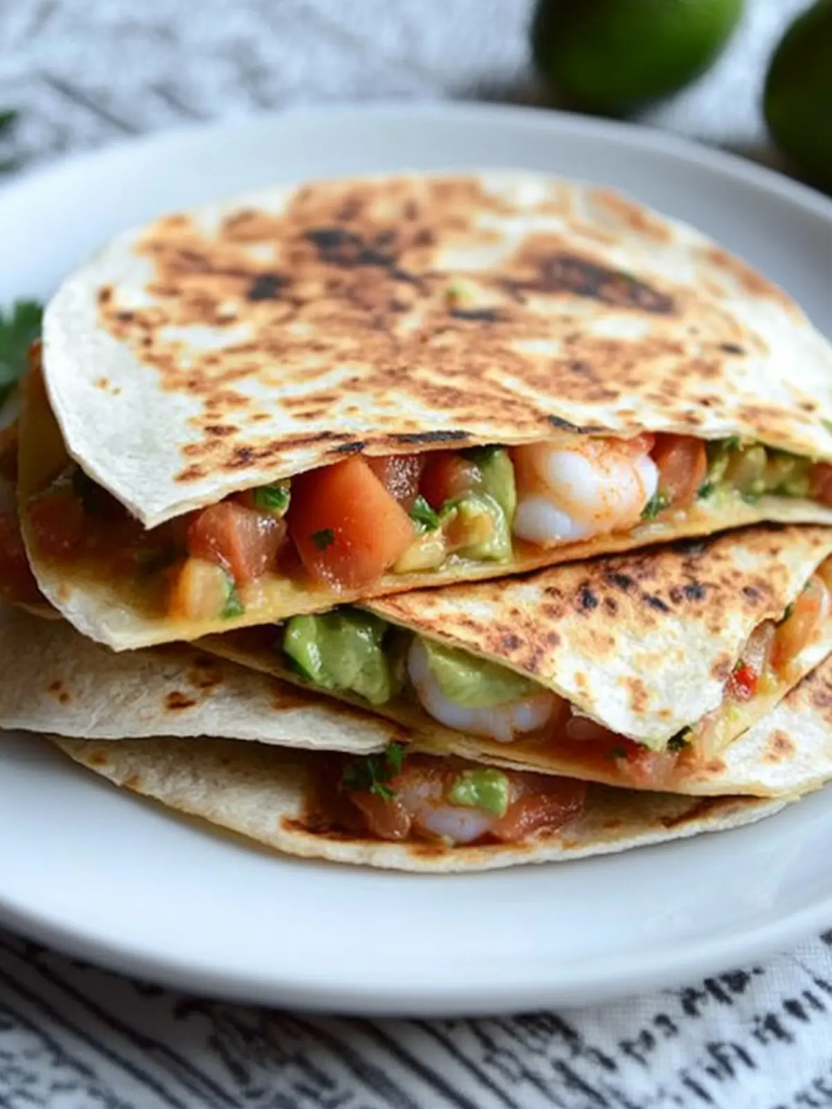 Shrimp Quesadillas with Tomato Avocado Salsa