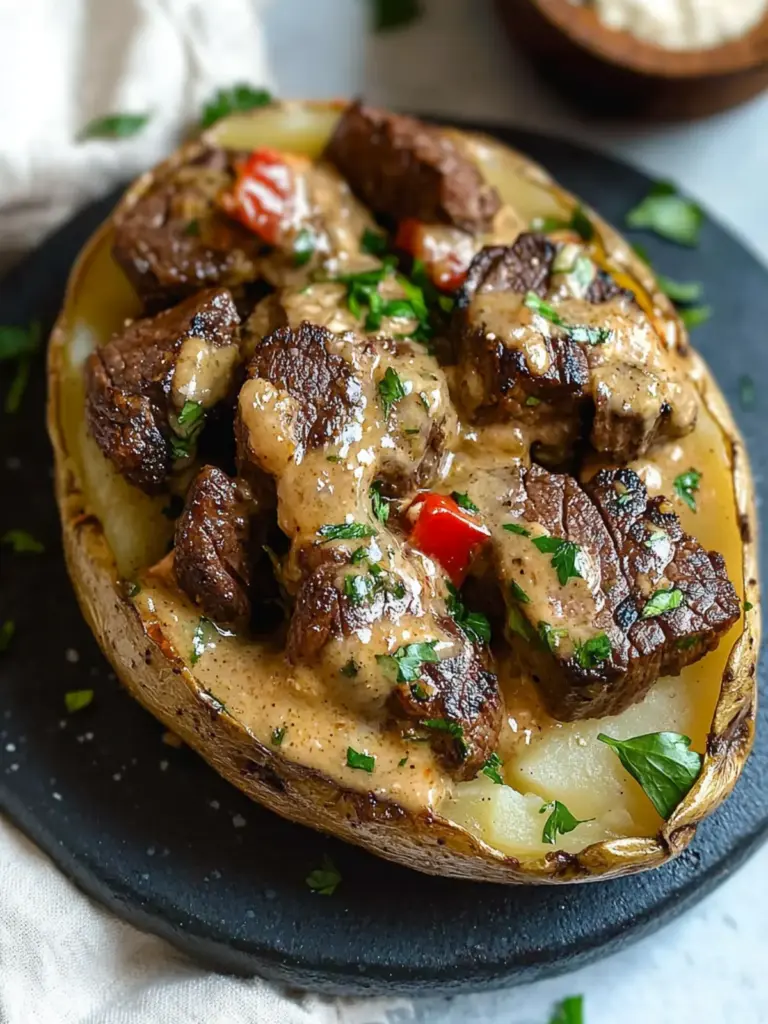 Loaded Baked Potato with Steak Bites