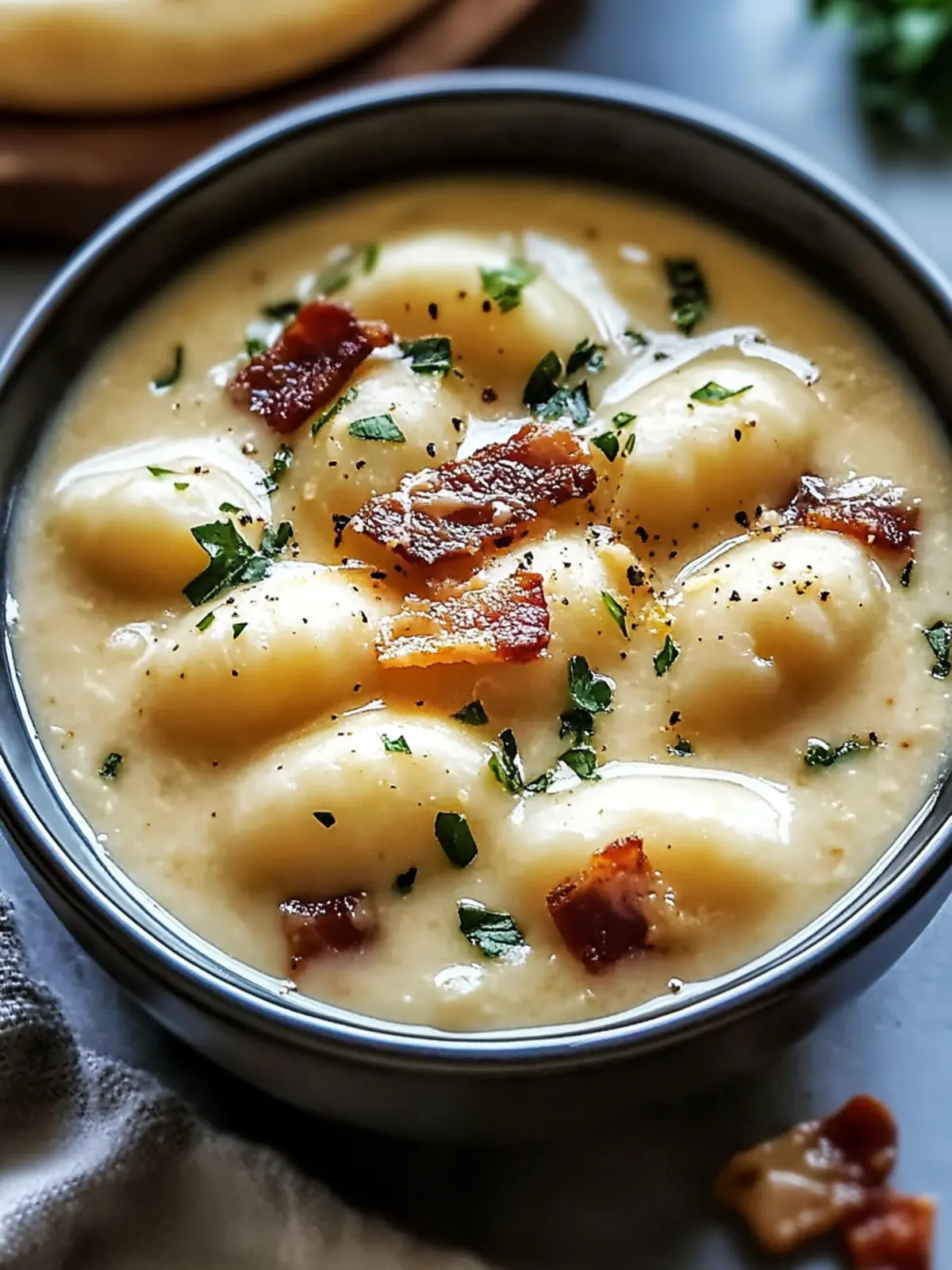 Bacon Cheddar Gnocchi Soup Delight
