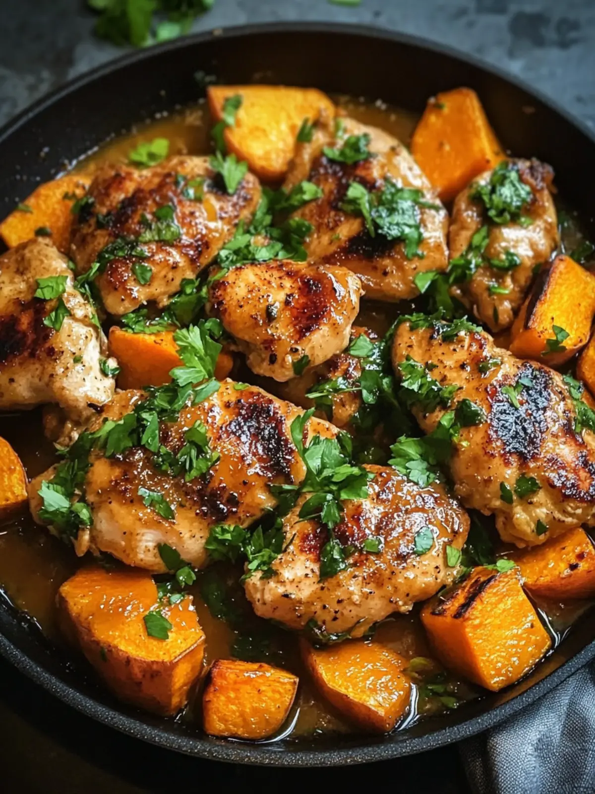 Honey Garlic Chicken And Sweet Potato
