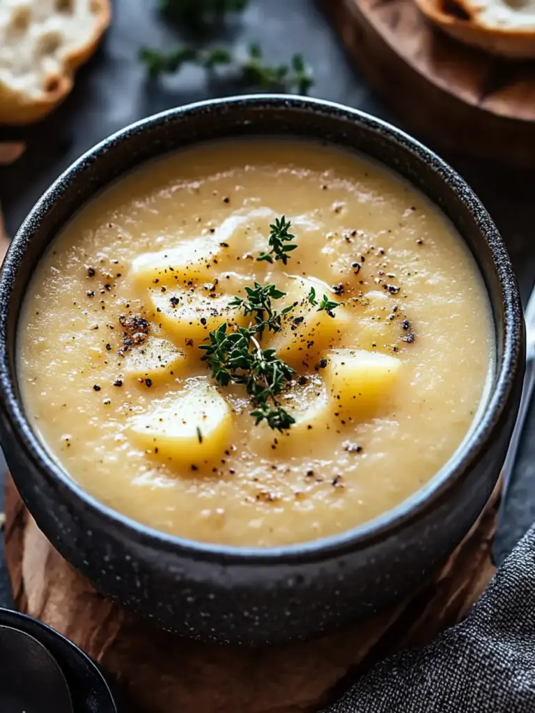 Hearty Cheddar Garlic Herb Potato Soup