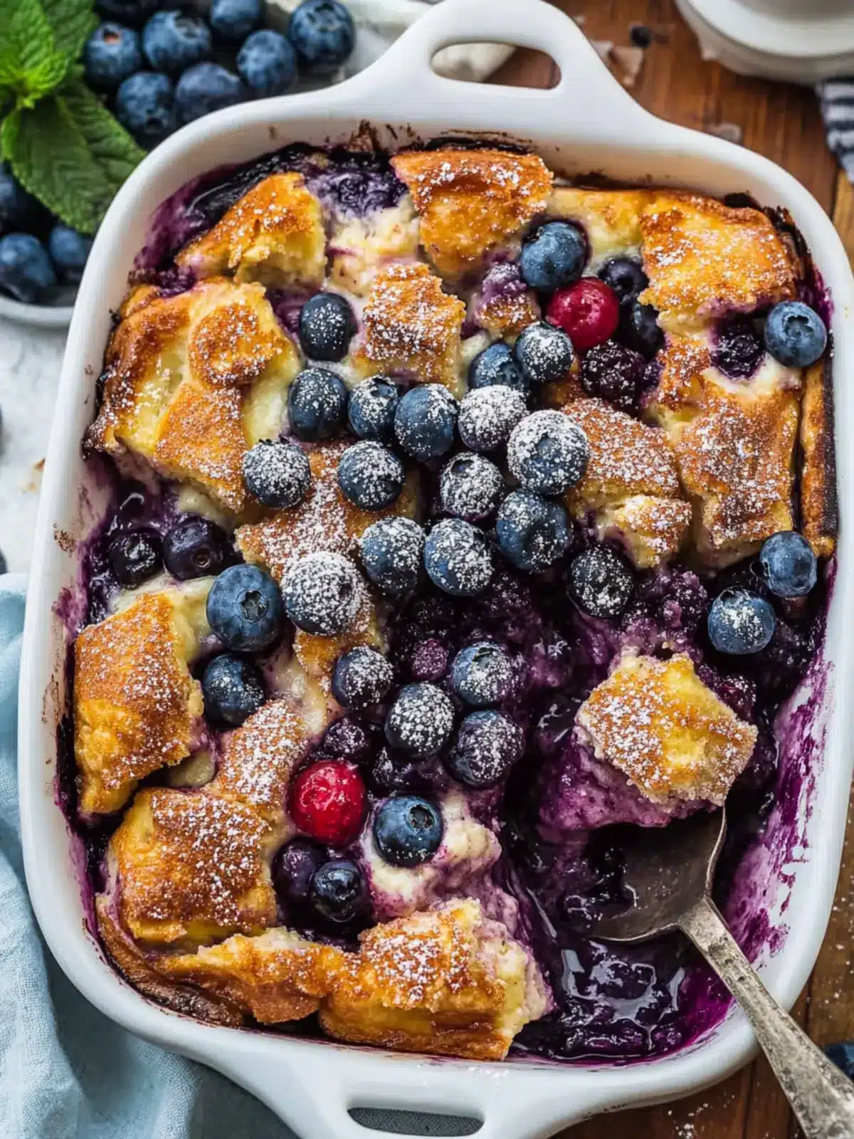 Blueberry Cream Cheese French Toast Casserole