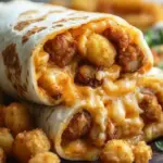 Cheesy Potato Burritos with Crispy Tater Tots