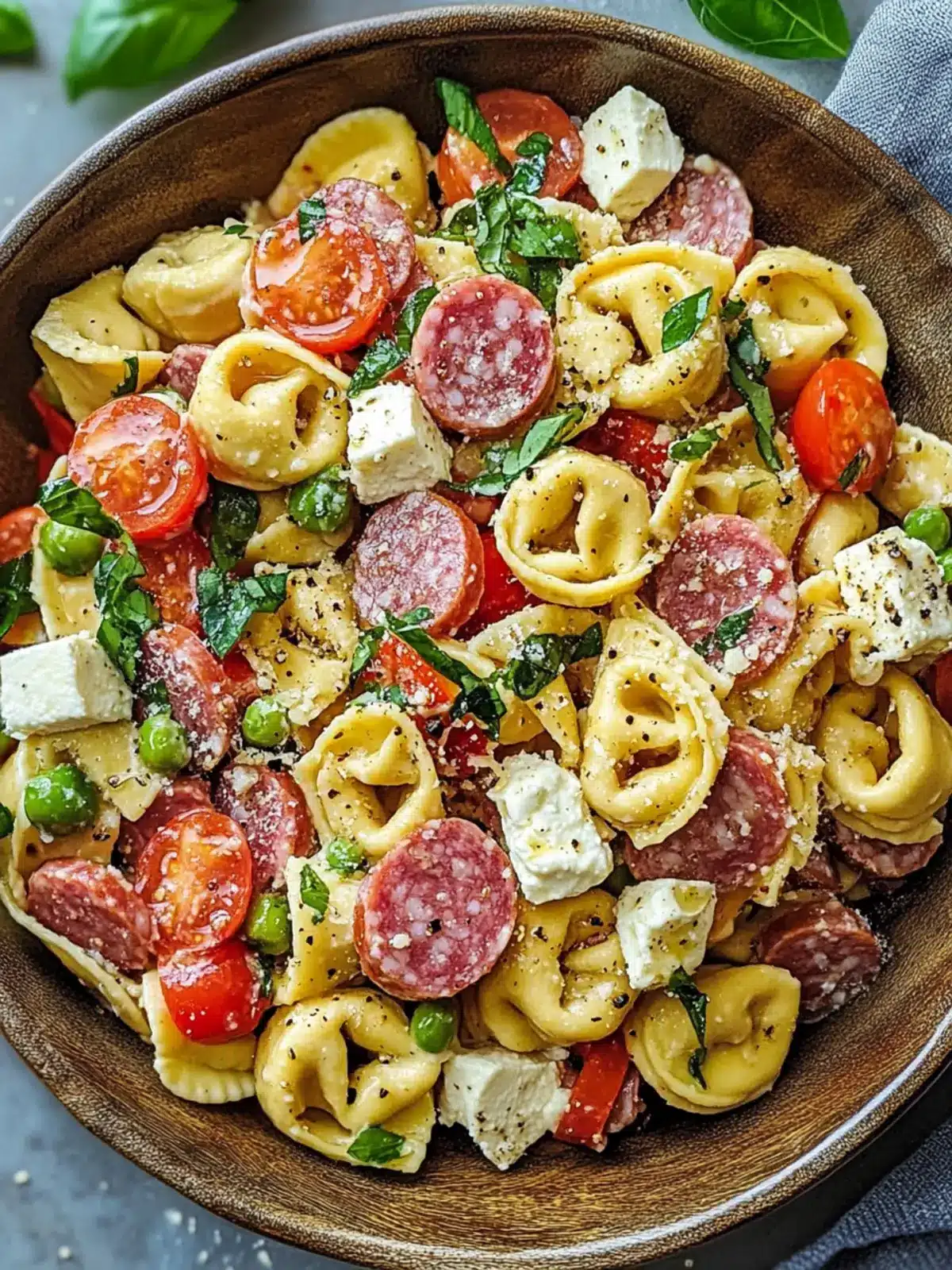 Salami-Mozzarella Tortellini Salad