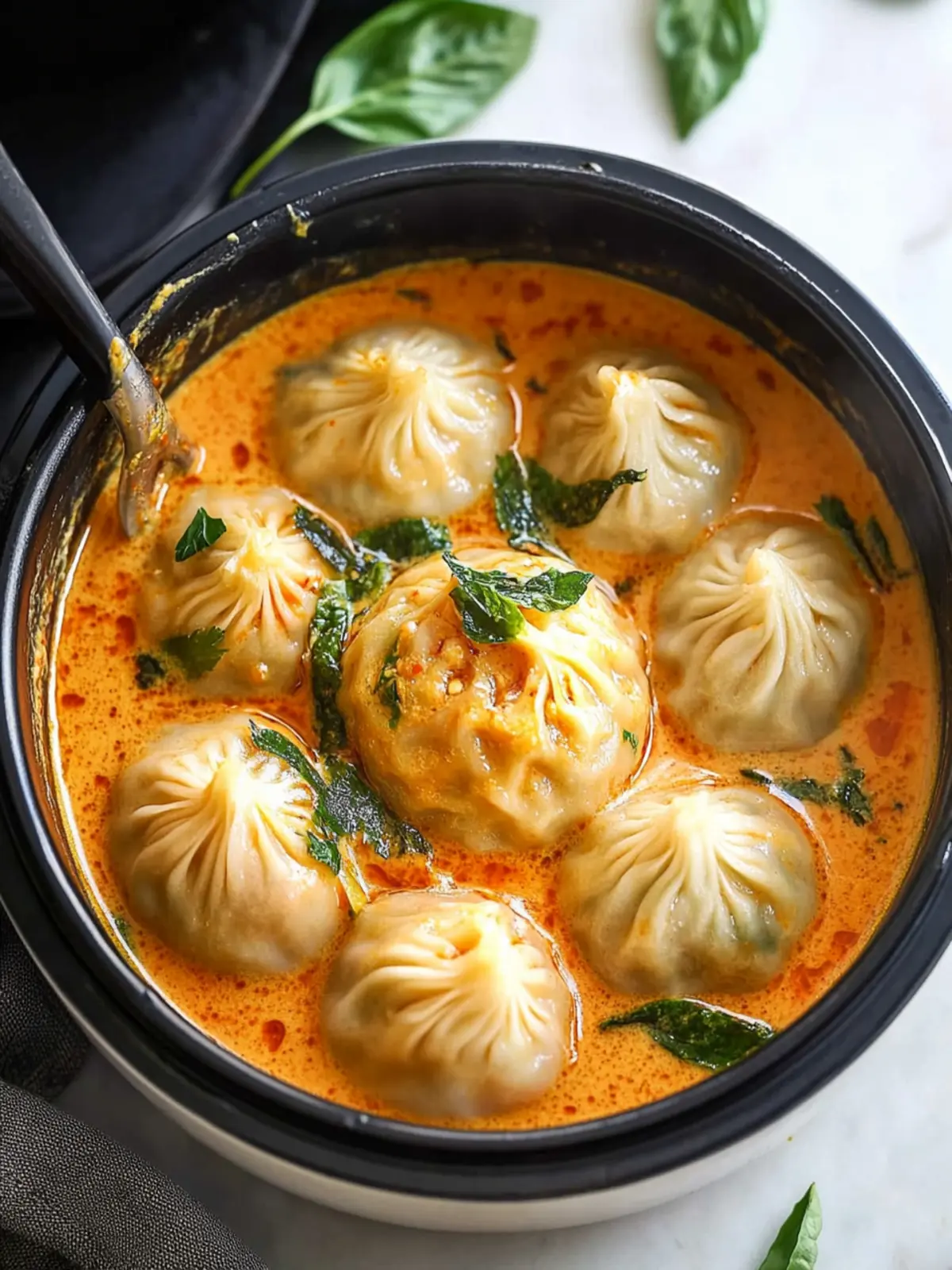 Soup Dumplings in Thai Red Curry Sauce: A Cozy Comfort Dish 2 Soup Dumplings in Thai Red Curry Sauce
