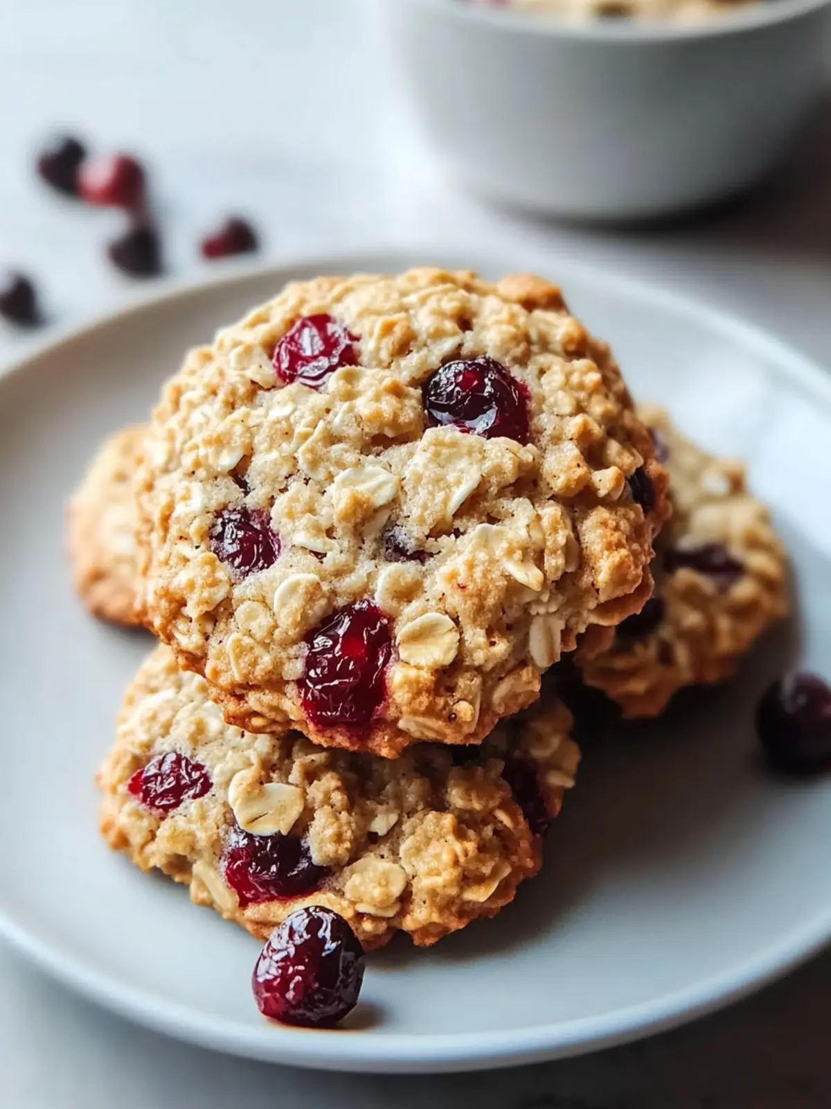 Chewy Oatmeal Cranberry Cookies