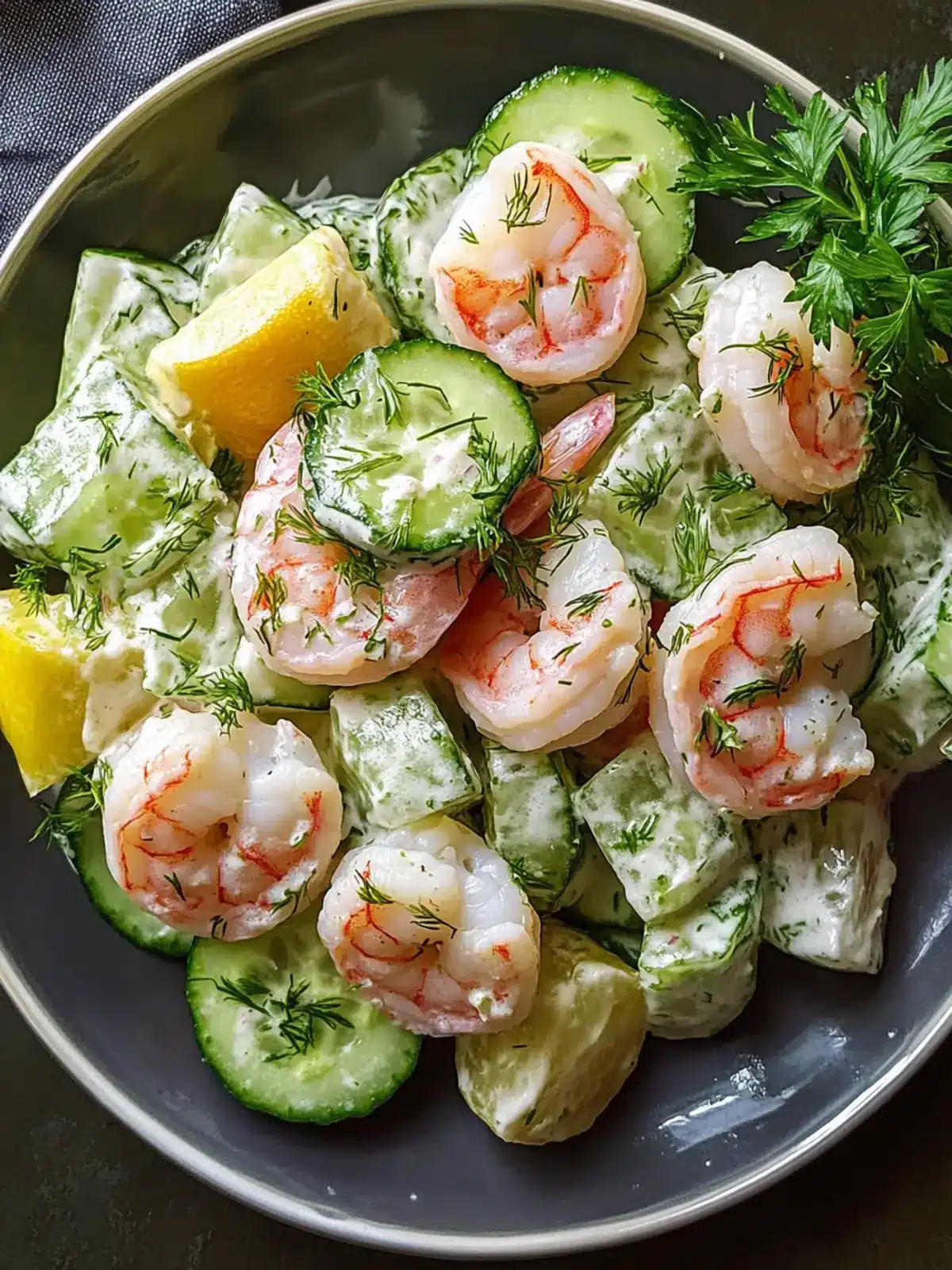 Creamy Cucumber Shrimp Salad