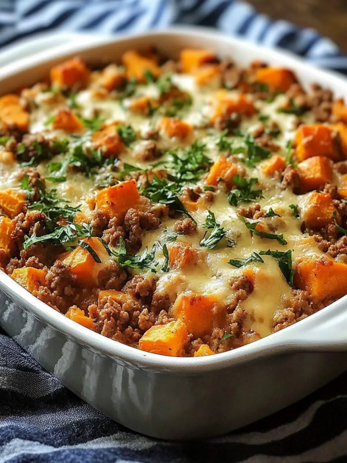 Sweet Potato and Ground Turkey Bake
