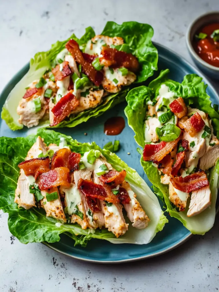 Chicken Bacon Ranch Lettuce Boats