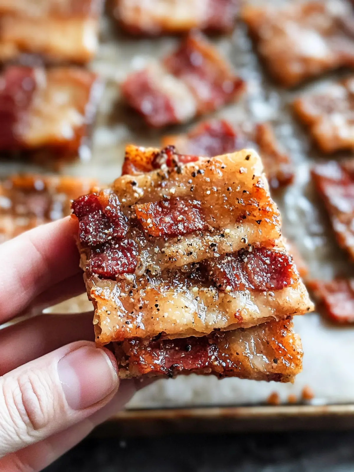 Parmesan Candied Bacon Crackers