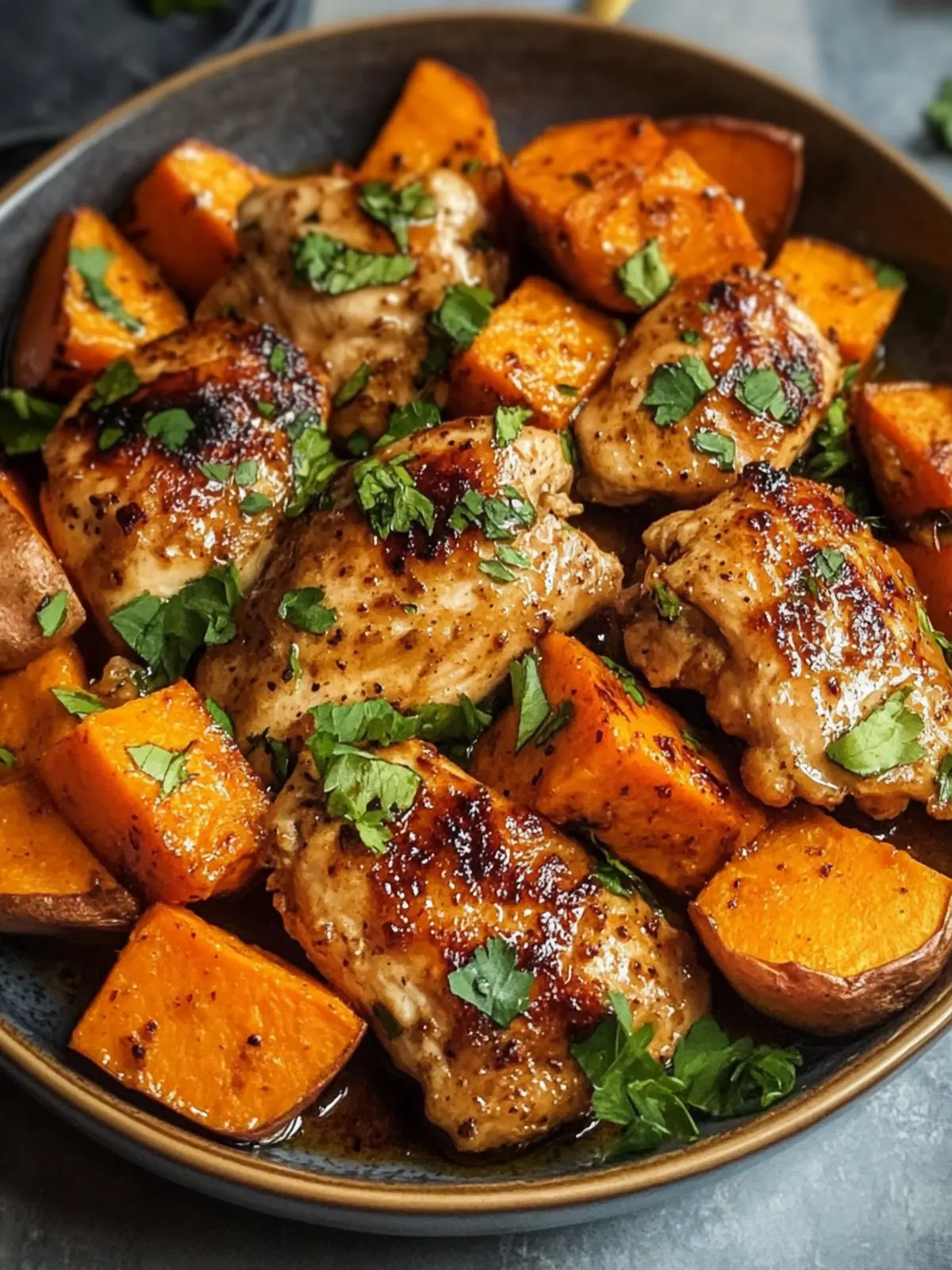 Honey Garlic Chicken And Sweet Potato