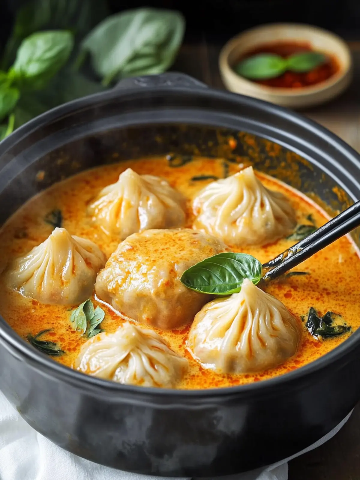 Soup Dumplings in Thai Red Curry Sauce: A Cozy Comfort Dish 4 Soup Dumplings in Thai Red Curry Sauce