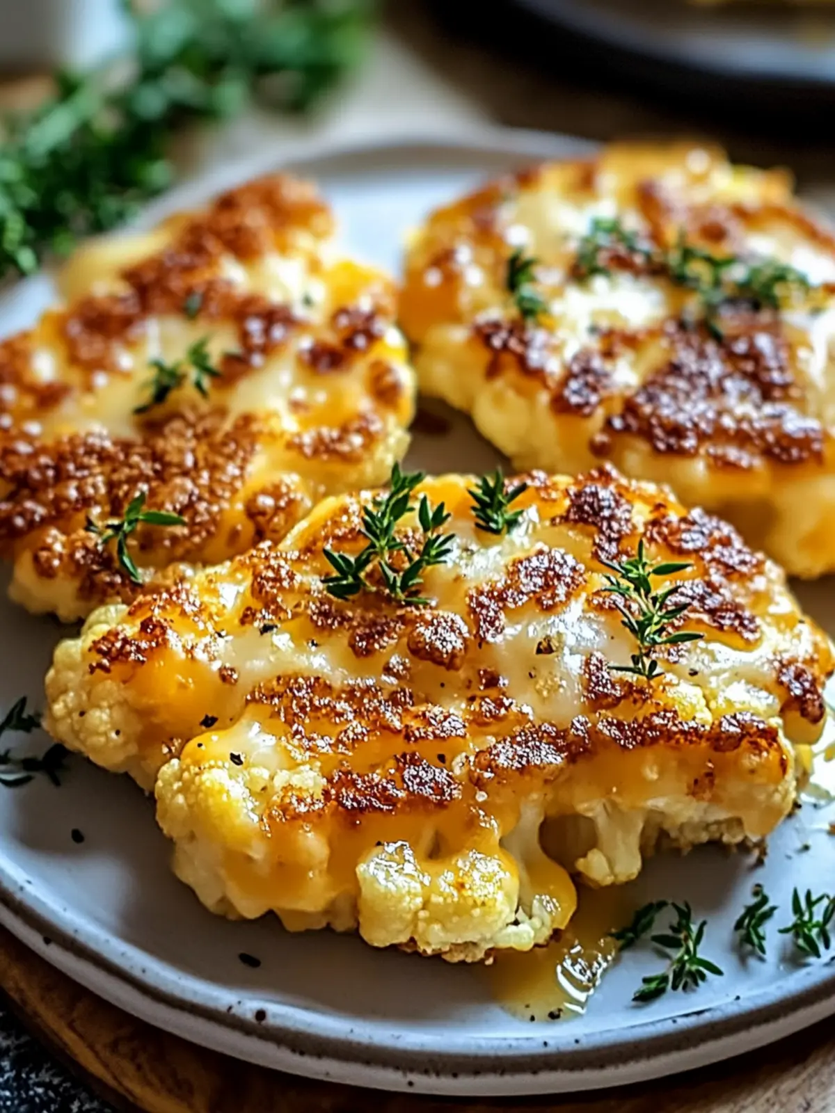 Golden Crusted Cheesy Cauliflower Steaks