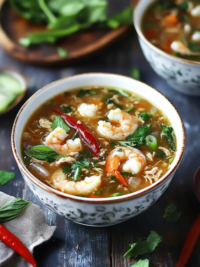 Pak-Chinese Chicken & Prawn Soup