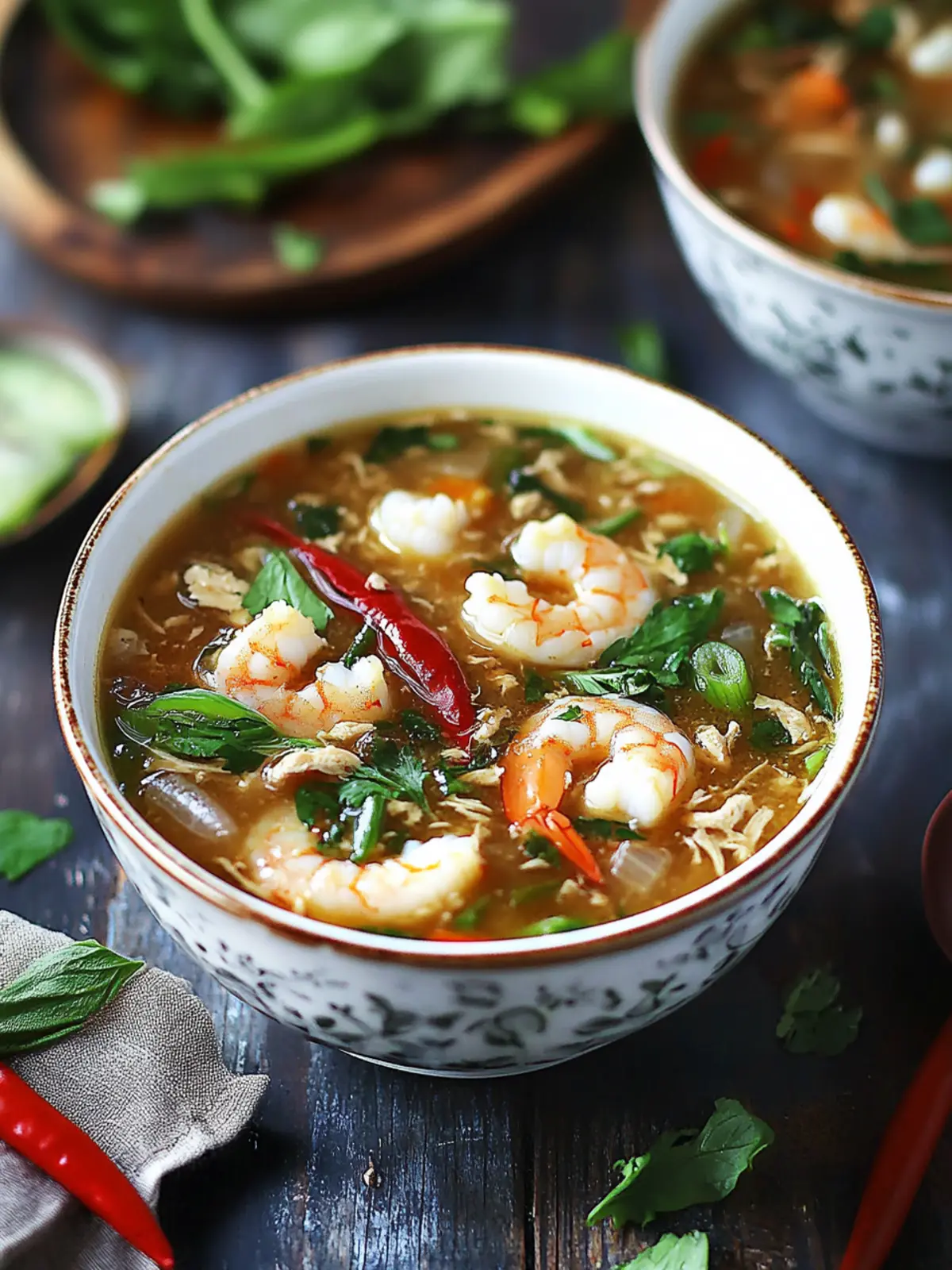 Pak-Chinese Chicken & Prawn Soup