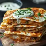 Cheesy Hot Honey Chicken Quesadillas with Spicy Jalapeño Cream Sauce