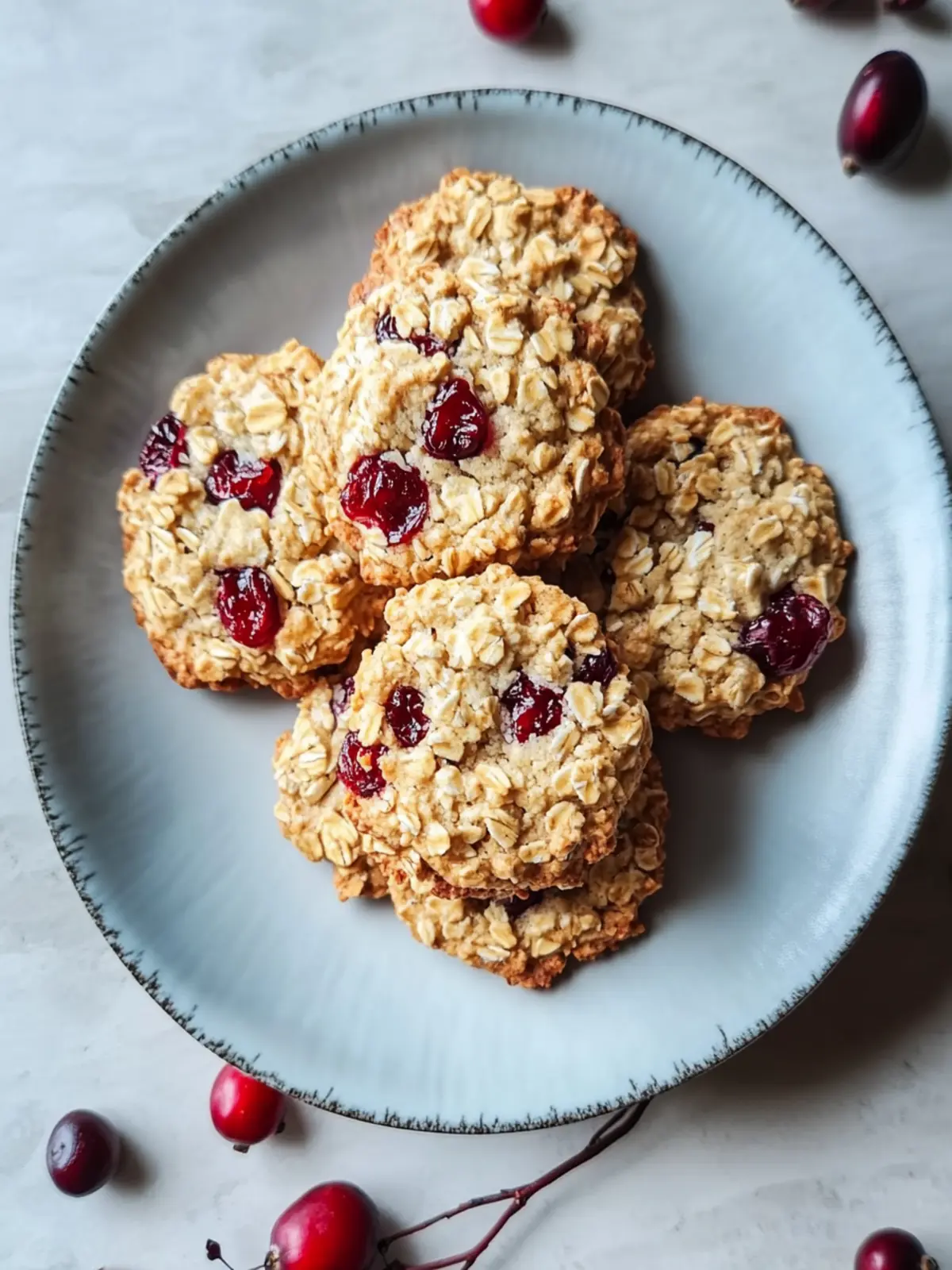 Chewy Oatmeal Cranberry Cookies