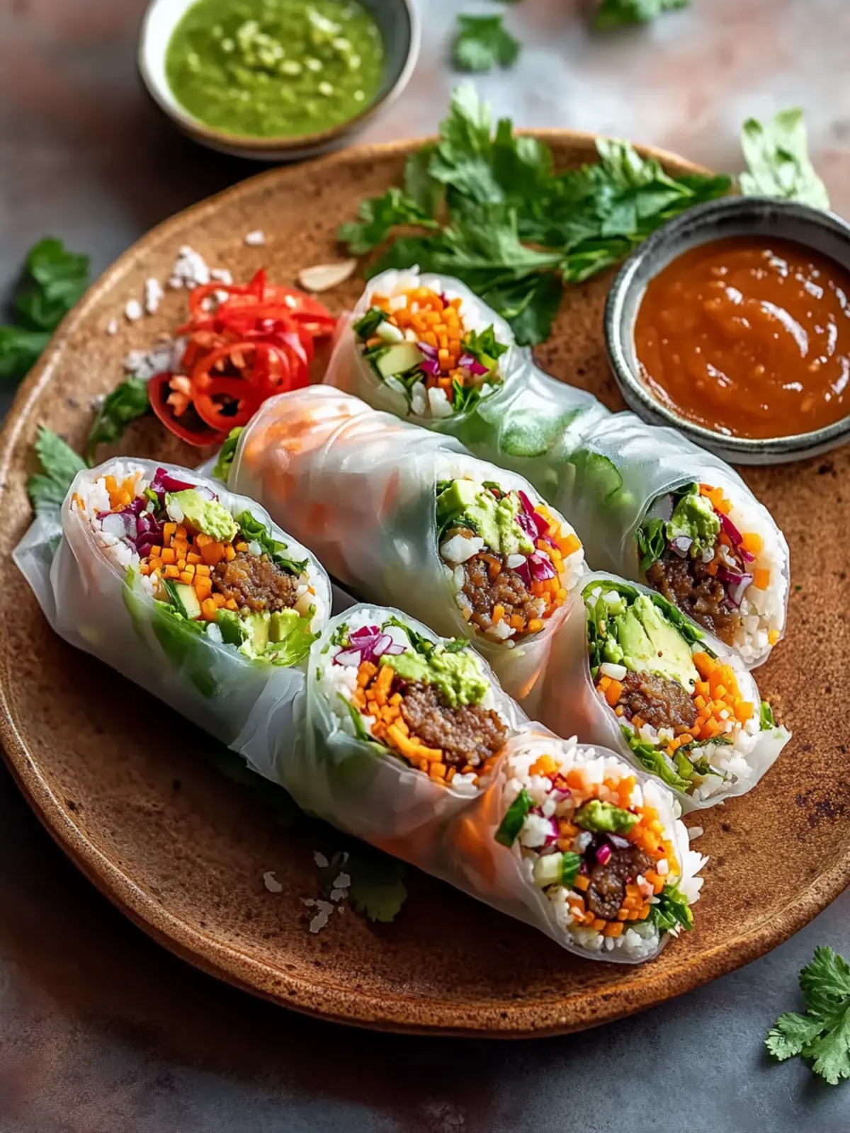 Big Mac-Inspired Rice Paper Rolls