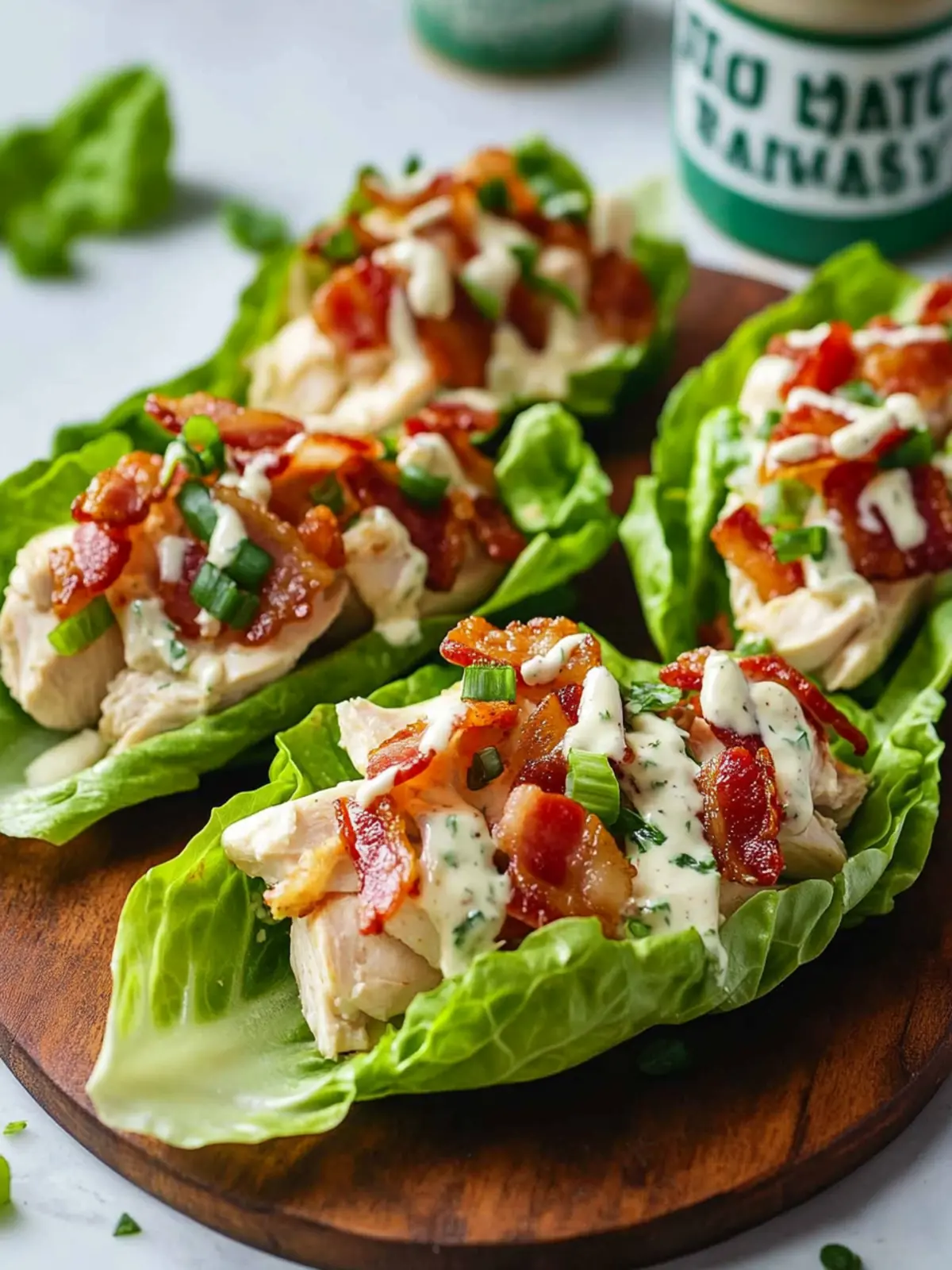 Chicken Bacon Ranch Lettuce Boats