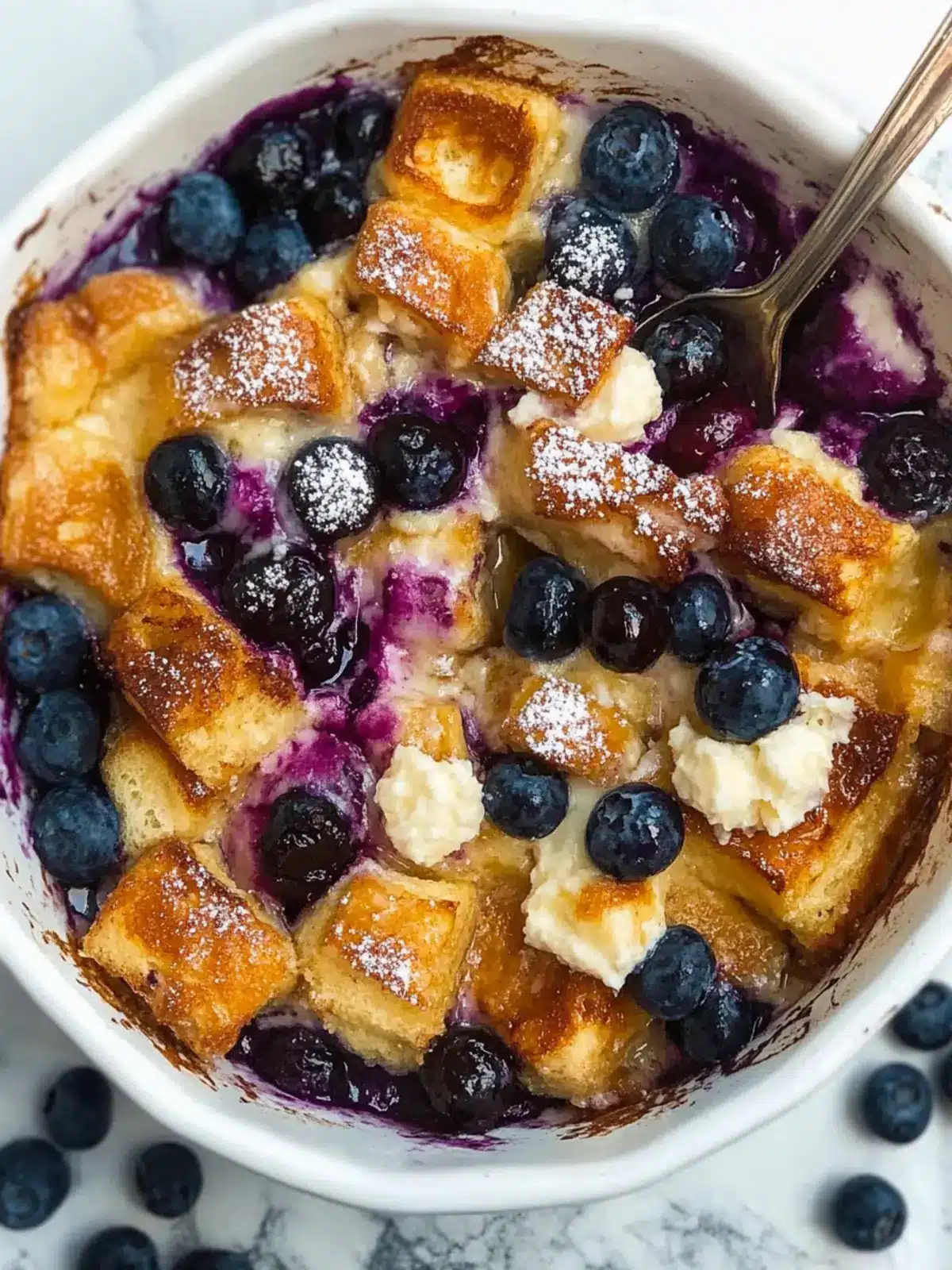 Blueberry Cream Cheese French Toast Casserole