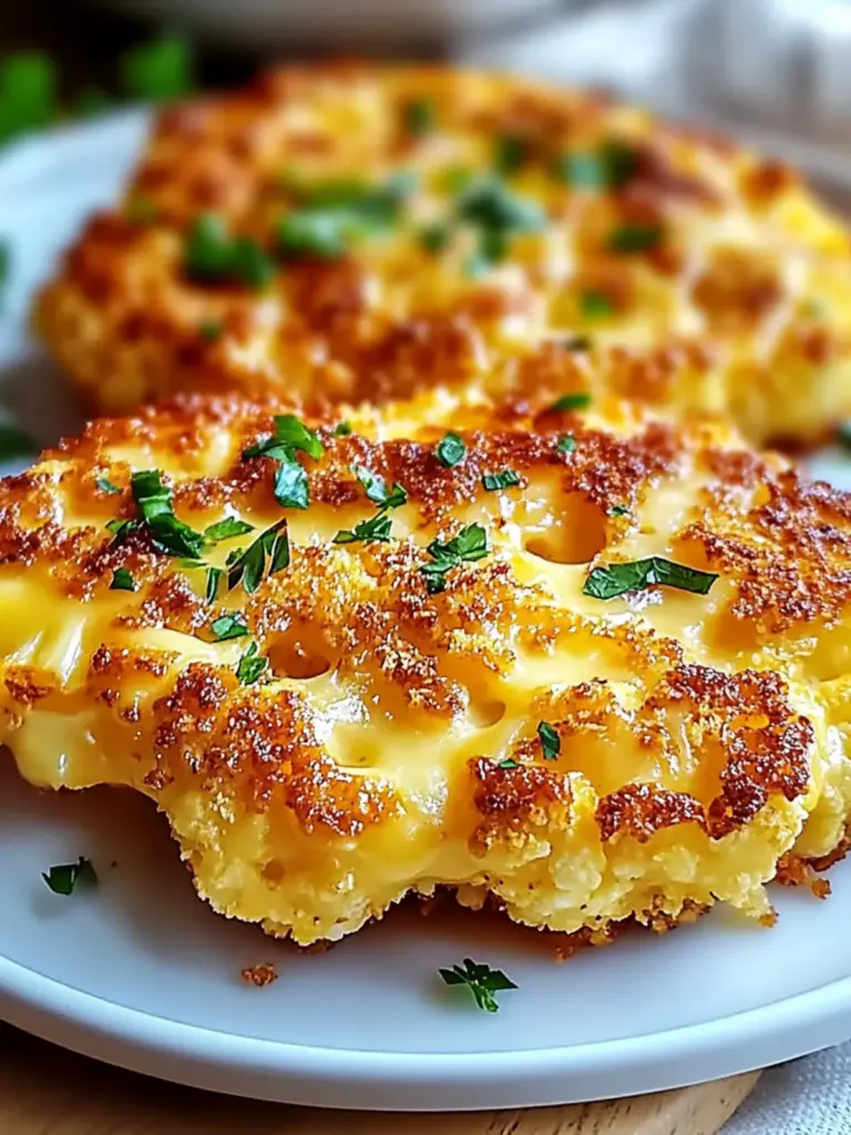 Golden Crusted Cheesy Cauliflower Steaks