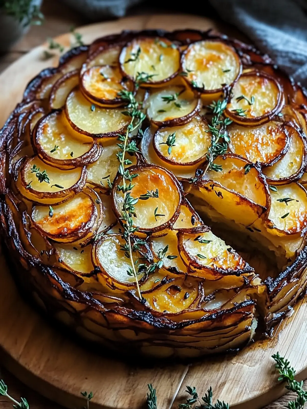 Crispy Balsamic-Thyme Potato Torte