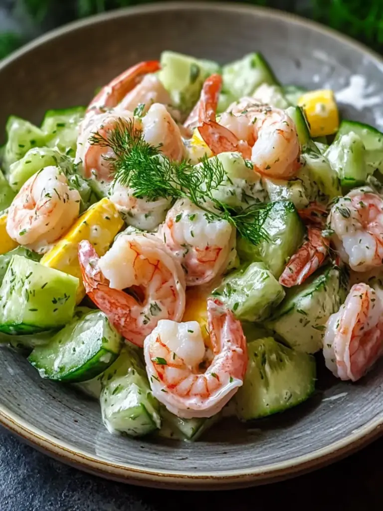 Creamy Cucumber Shrimp Salad