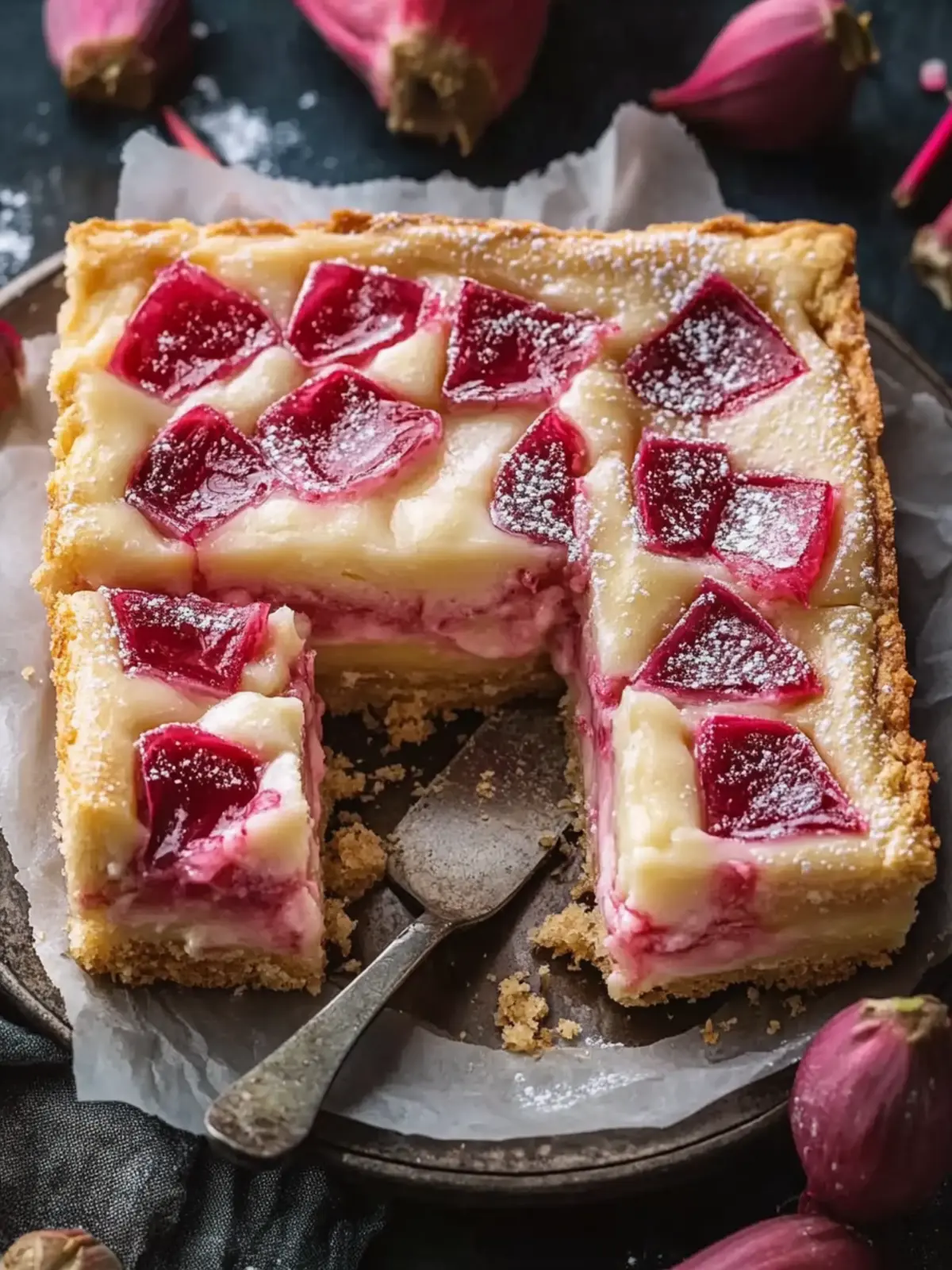 Rhubarb Custard Bars