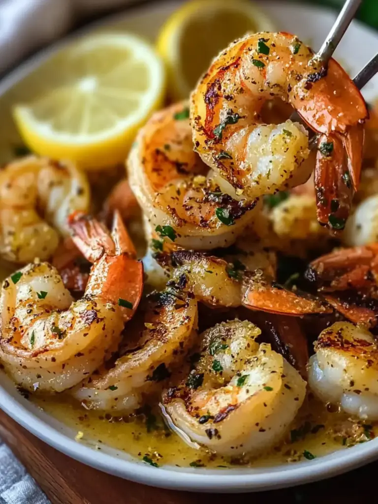Crispy Grilled Shrimp with Lemon Butter Sauce