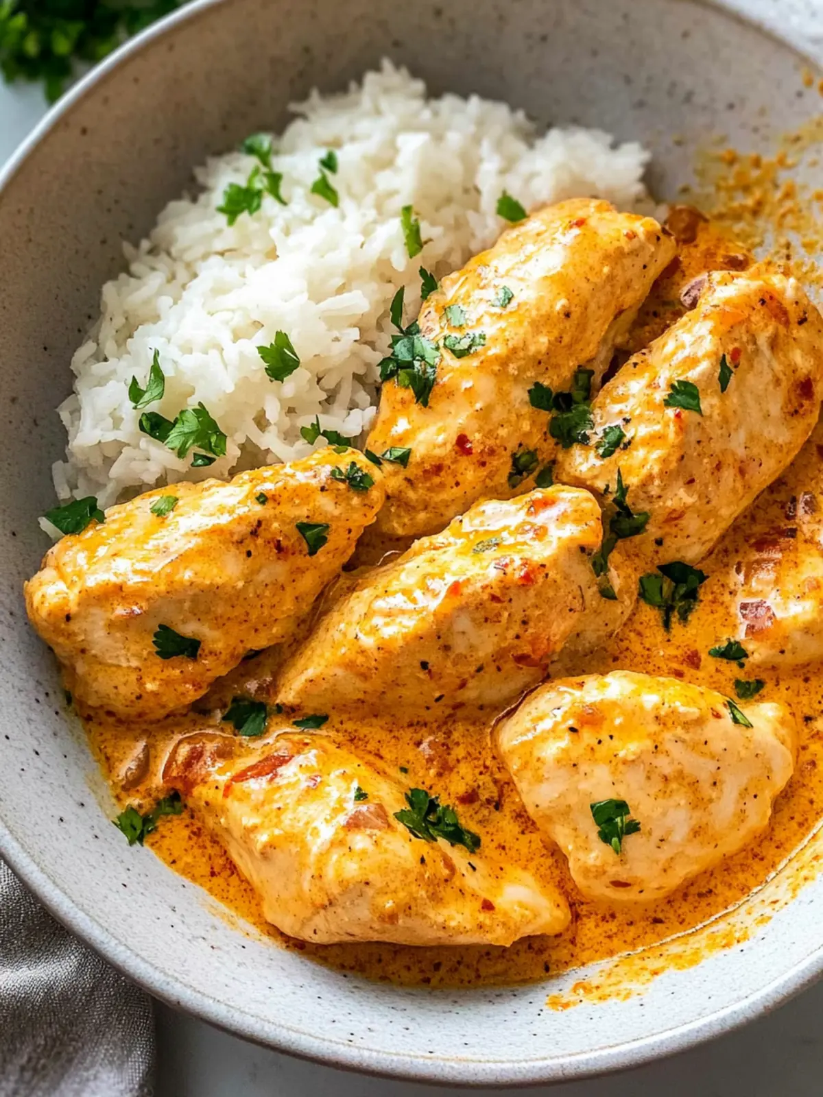 Creamy Paprika Chicken with Rice