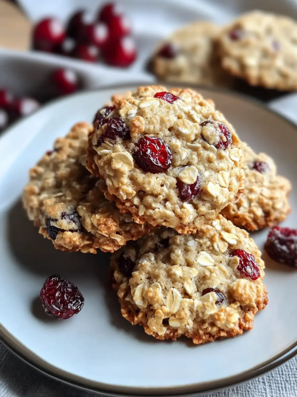 Chewy Oatmeal Cranberry Cookies