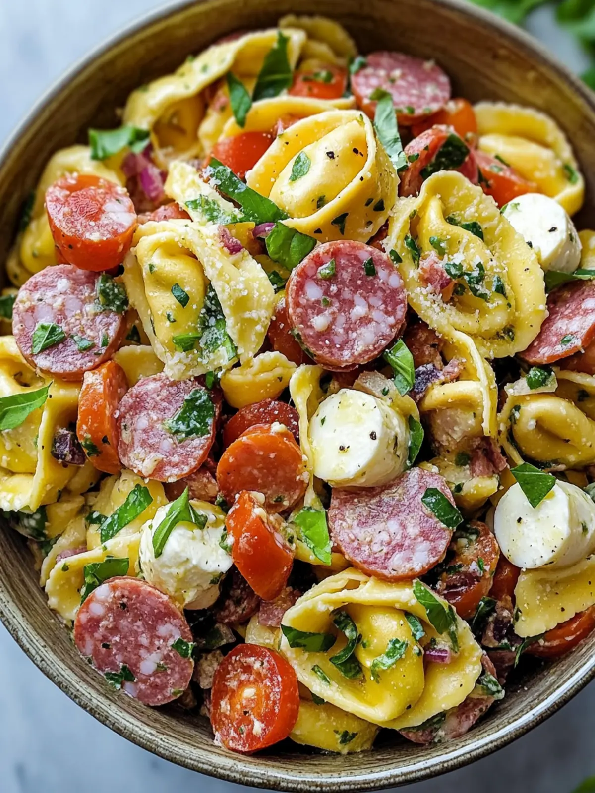 Salami-Mozzarella Tortellini Salad
