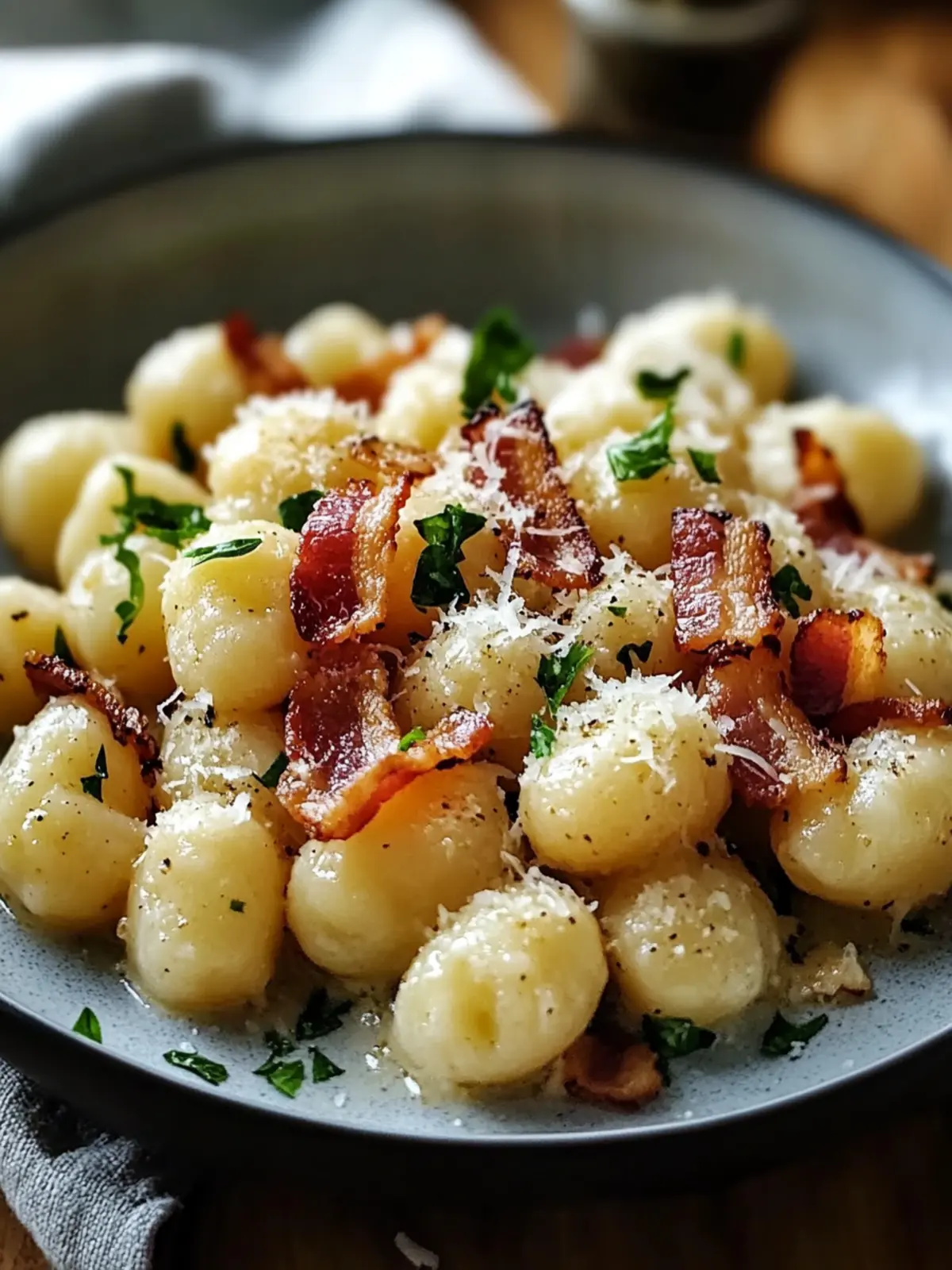 Gnocchi Carbonara with Bacon & Parmesan