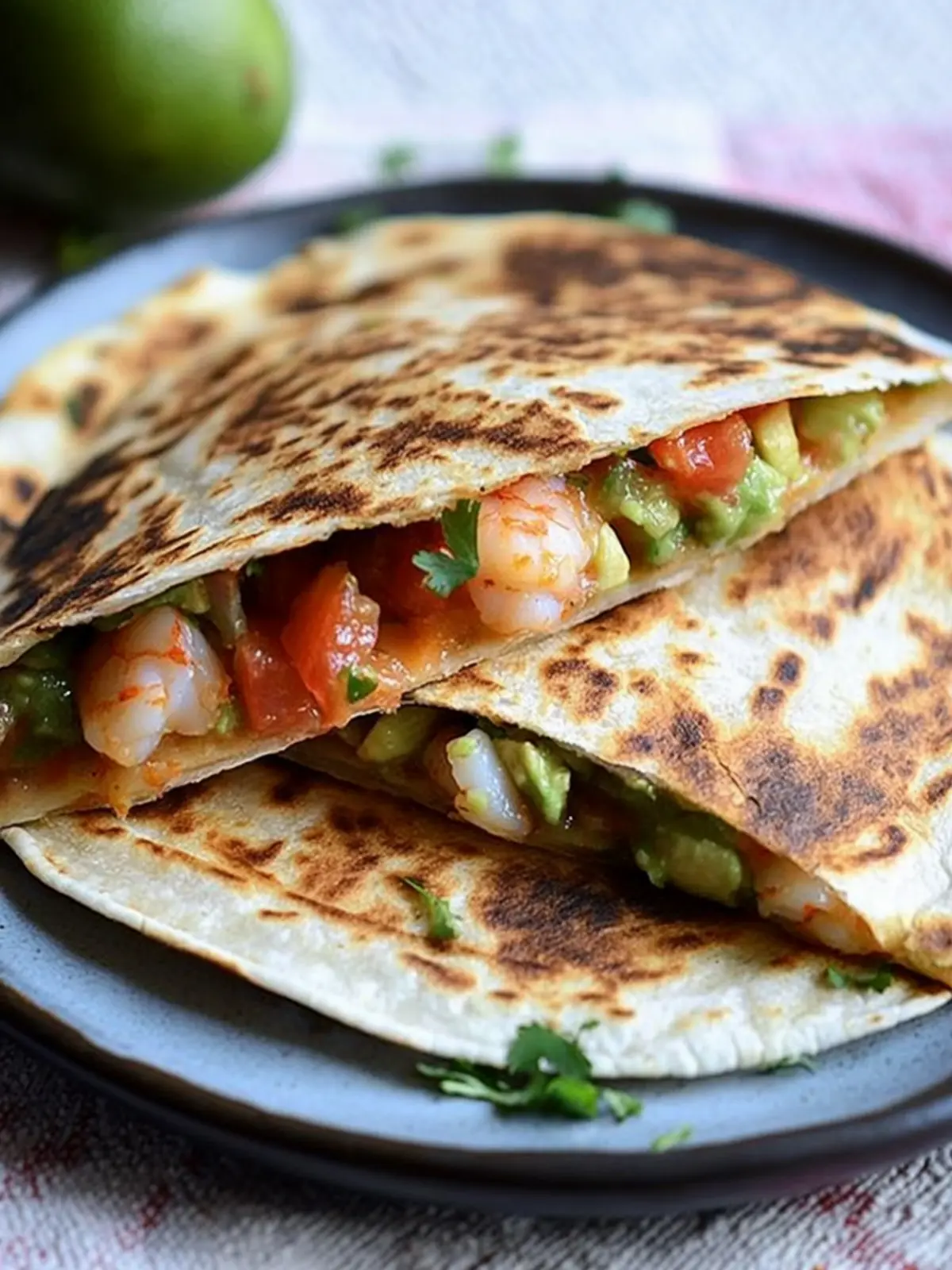 Shrimp Quesadillas with Tomato Avocado Salsa