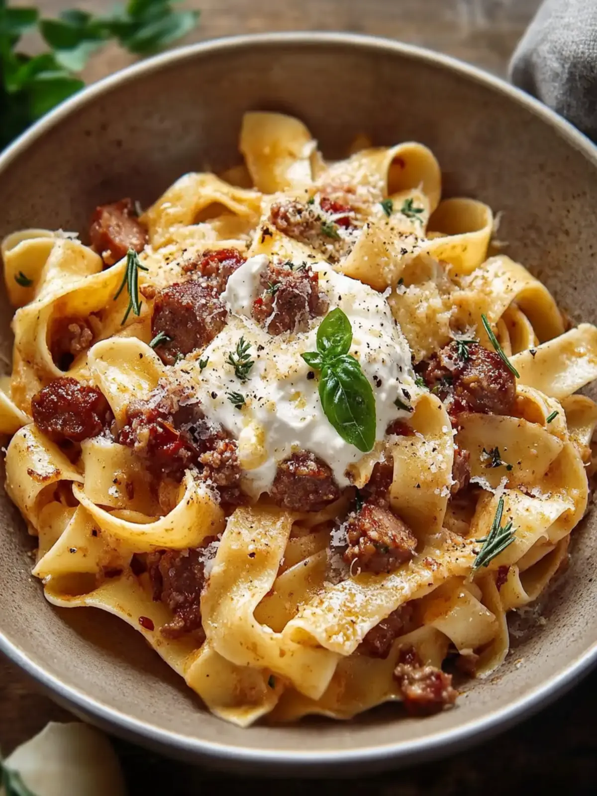 Delicious Creamy Calabrian Chili Pappardelle with Sausage & Fennel Recipe 3 Creamy Calabrian Chili Pappardelle with Sausage & Fennel Recipe