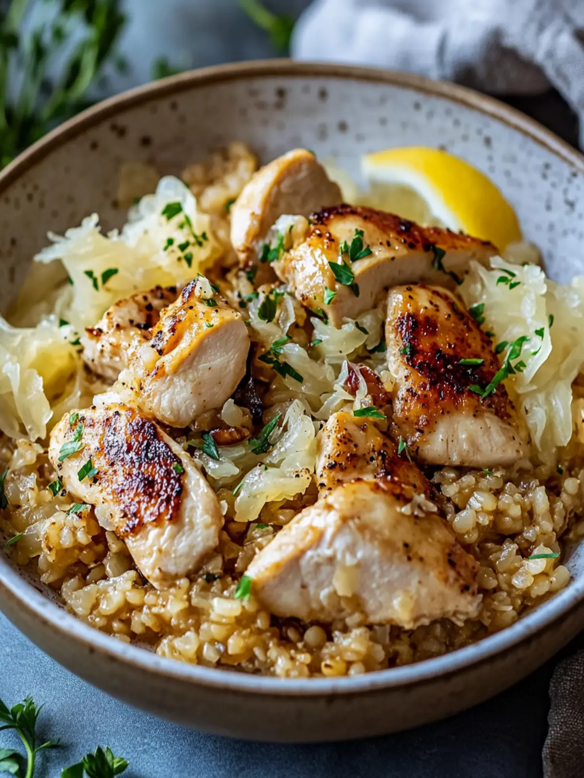Chicken Bulgur and Sauerkraut: Quick Comfort Food Delight 5 Chicken Bulgur and Sauerkraut