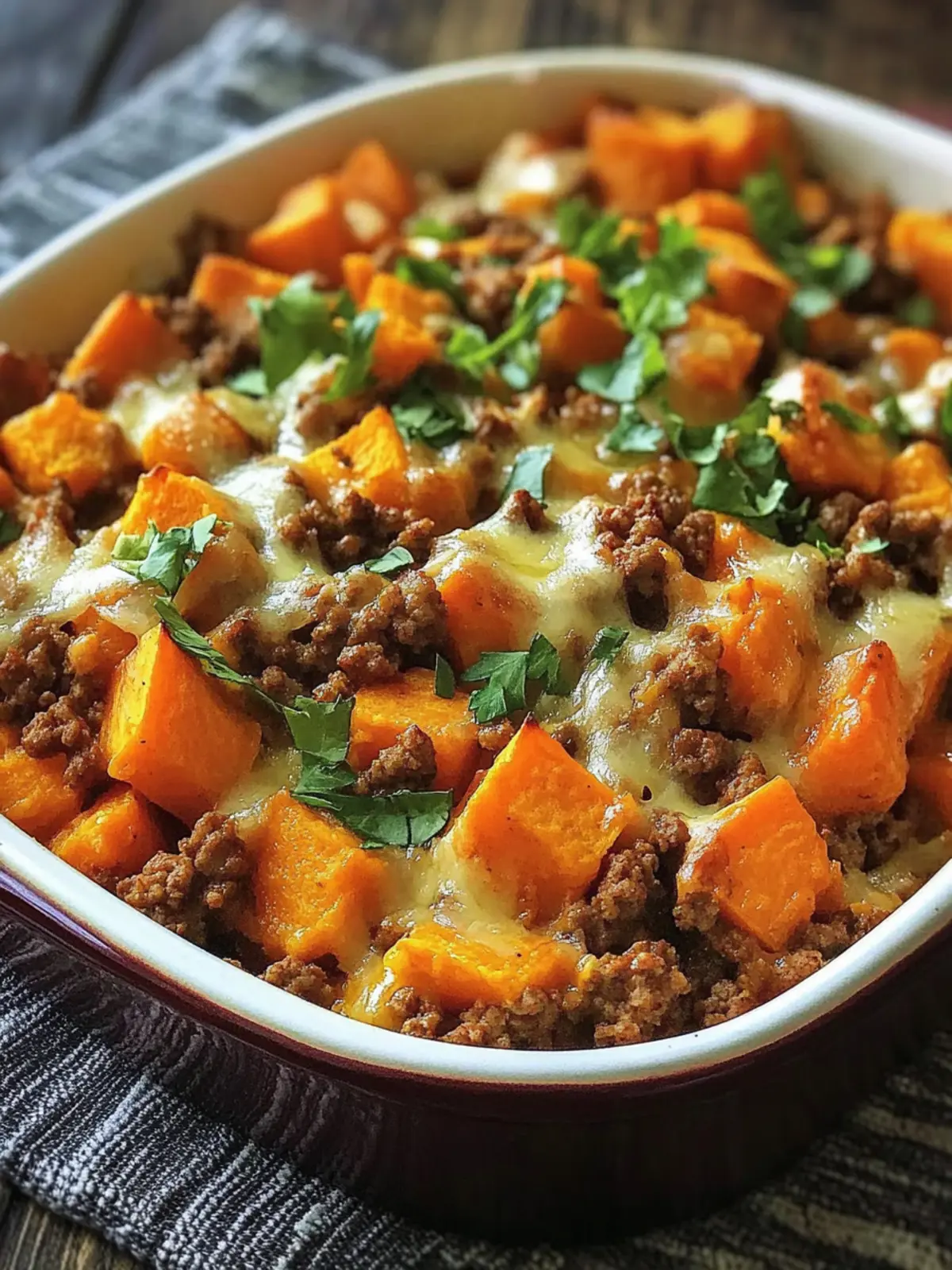 Sweet Potato and Ground Turkey Bake