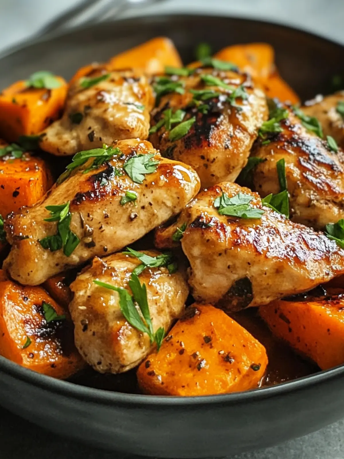 Honey Garlic Chicken And Sweet Potato